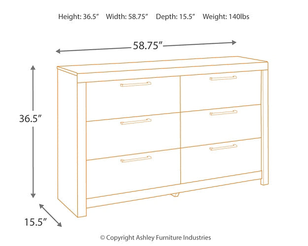 Derekson Six Drawer Dresser Huntsville Furniture Outlet