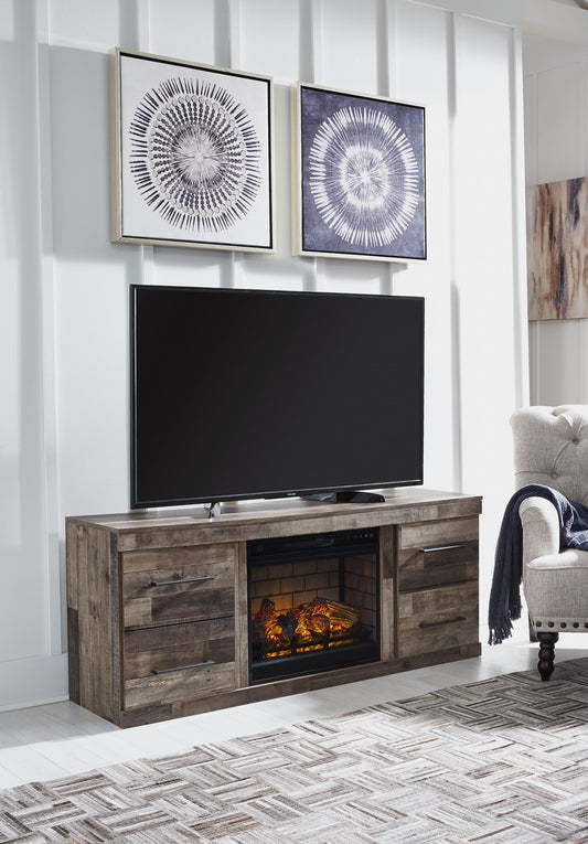 Derekson TV Stand with Electric Fireplace Huntsville Furniture Outlet