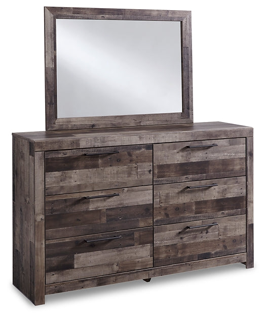 Derekson Twin Panel Bed with Mirrored Dresser, Chest and Nightstand Huntsville Furniture Outlet