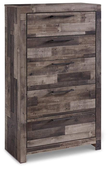 Derekson Twin Panel Bed with Mirrored Dresser, Chest and Nightstand Huntsville Furniture Outlet