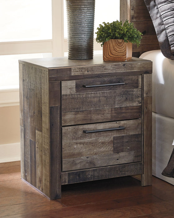 Derekson Twin Panel Bed with Mirrored Dresser, Chest and Nightstand Huntsville Furniture Outlet