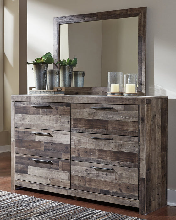 Derekson Twin Panel Bed with Mirrored Dresser, Chest and Nightstand Huntsville Furniture Outlet