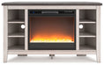 Dorrinson Corner TV Stand with Electric Fireplace Huntsville Furniture Outlet