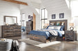 Drystan Full Bookcase Bed with 2 Storage Drawers with Mirrored Dresser, Chest and 2 Nightstands Huntsville Furniture Outlet