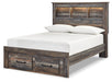 Drystan Full Bookcase Bed with 2 Storage Drawers with Mirrored Dresser, Chest and 2 Nightstands Huntsville Furniture Outlet