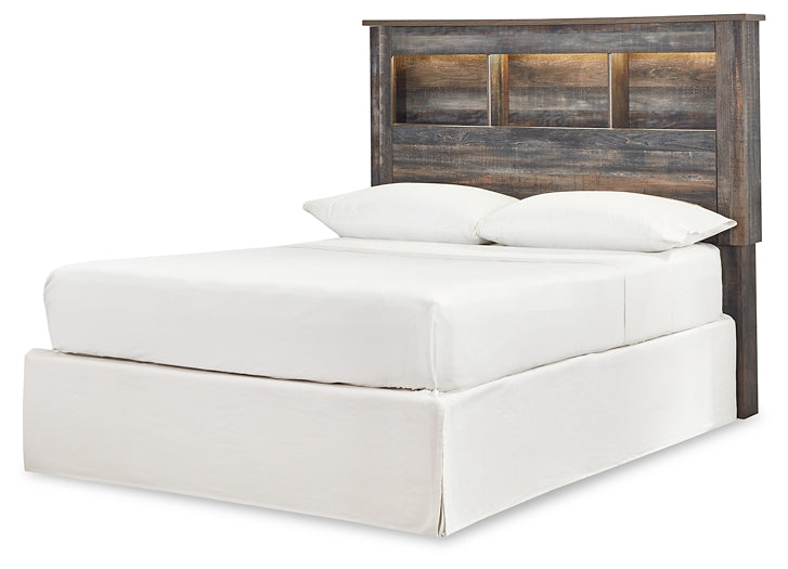 Drystan Full Bookcase Headboard with Mirrored Dresser, Chest and 2 Nightstands Huntsville Furniture Outlet
