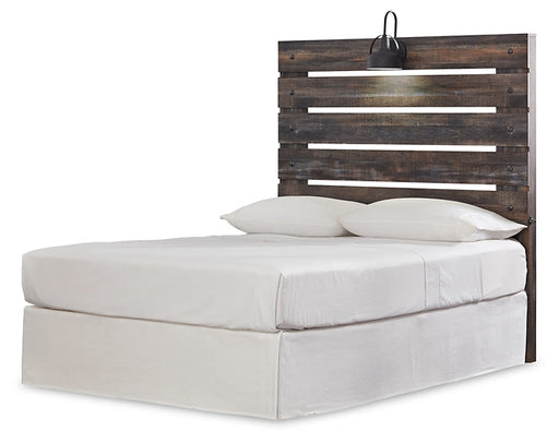Drystan Full Panel Headboard with Mirrored Dresser, Chest and Nightstand Huntsville Furniture Outlet