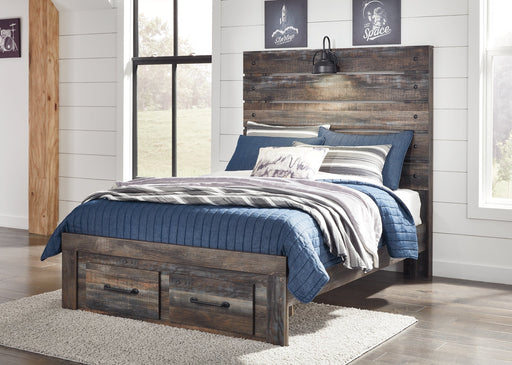 Drystan Full Panel Headboard with Mirrored Dresser Huntsville Furniture Outlet