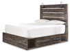 Drystan Queen Panel Bed with 4 Storage Drawers with Mirrored Dresser and 2 Nightstands Huntsville Furniture Outlet