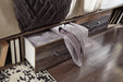 Drystan Twin Panel Bed with 4 Storage Drawers with Mirrored Dresser, Chest and 2 Nightstands Huntsville Furniture Outlet