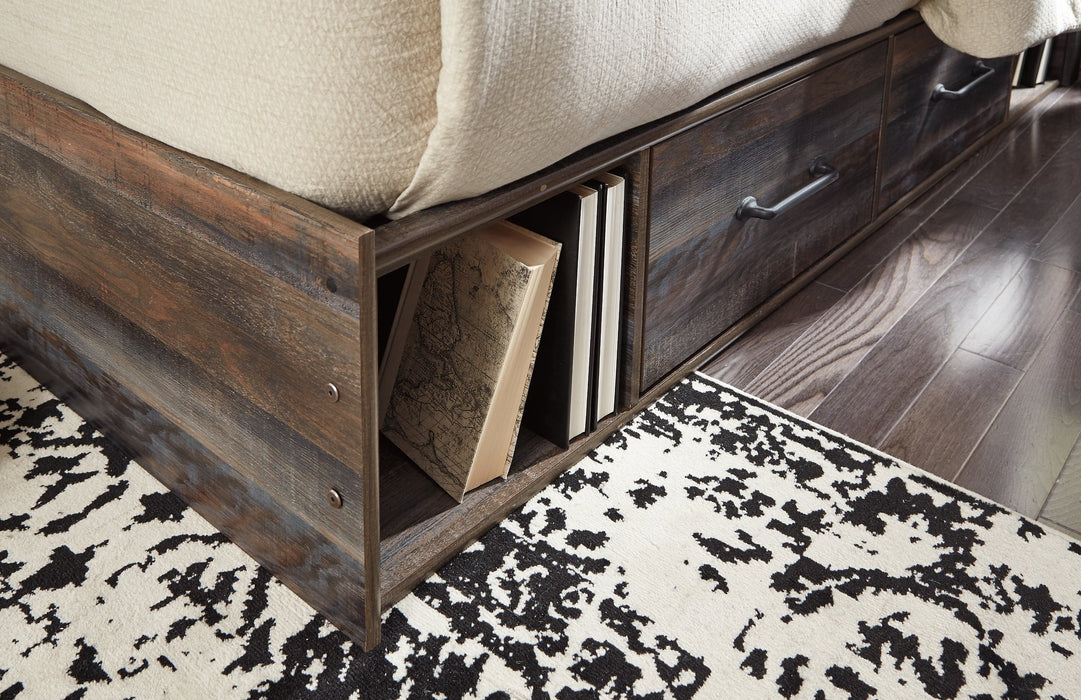 Drystan Twin Panel Bed with 4 Storage Drawers with Mirrored Dresser Huntsville Furniture Outlet