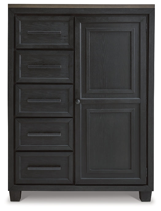 Foyland King Panel Storage Bed with Mirrored Dresser, Chest and 2 Nightstands Huntsville Furniture Outlet