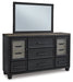 Foyland Queen Panel Storage Bed with Mirrored Dresser, Chest and 2 Nightstands Huntsville Furniture Outlet