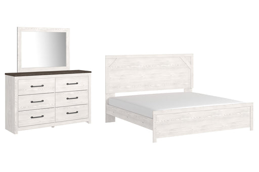 Gerridan King Panel Bed with Mirrored Dresser Huntsville Furniture Outlet