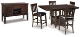 Haddigan Counter Height Dining Table and 4 Barstools with Storage Huntsville Furniture Outlet