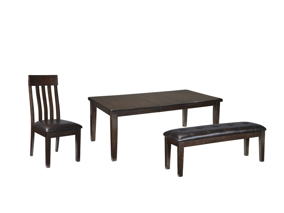 Haddigan Dining Table and 4 Chairs and Bench Huntsville Furniture Outlet