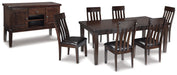 Haddigan Dining Table and 6 Chairs with Storage Huntsville Furniture Outlet