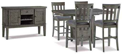 Hallanden Counter Height Dining Table and 4 Barstools with Storage Huntsville Furniture Outlet