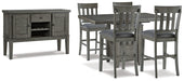 Hallanden Counter Height Dining Table and 4 Barstools with Storage Huntsville Furniture Outlet
