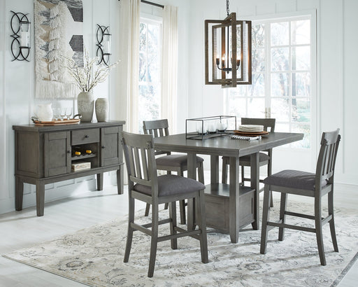 Hallanden Counter Height Dining Table and 4 Barstools with Storage Huntsville Furniture Outlet