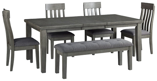 Hallanden Dining Table and 4 Chairs and Bench Huntsville Furniture Outlet