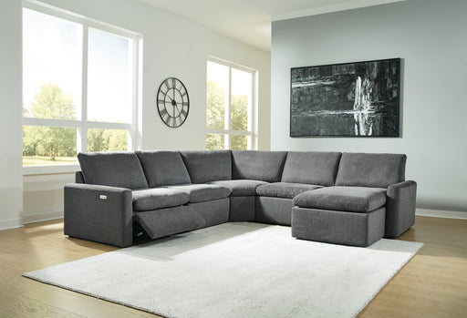 Hartsdale 5-Piece Right Arm Facing Reclining Sectional with Chaise Huntsville Furniture Outlet