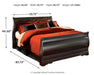 Huey Vineyard Full Sleigh Bed with Mirrored Dresser Huntsville Furniture Outlet
