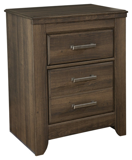 Juararo King Panel Bed with Mirrored Dresser, Chest and Nightstand Huntsville Furniture Outlet