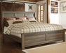 Juararo King Panel Bed with Mirrored Dresser, Chest and Nightstand Huntsville Furniture Outlet