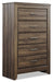 Juararo King Panel Bed with Mirrored Dresser, Chest and Nightstand Huntsville Furniture Outlet