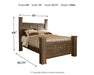 Juararo Queen Poster Bed with Mirrored Dresser and 2 Nightstands Huntsville Furniture Outlet