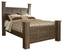 Juararo Queen Poster Bed with Mirrored Dresser and 2 Nightstands Huntsville Furniture Outlet