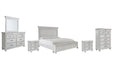 Kanwyn King Panel Bed with Storage with Mirrored Dresser, Chest and 2 Nightstands Huntsville Furniture Outlet