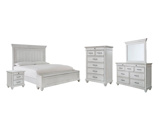 Kanwyn Queen Panel Bed with Storage with Mirrored Dresser, Chest and Nightstand Huntsville Furniture Outlet