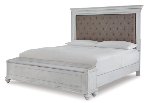 Kanwyn Queen Panel Bed with Storage with Mirrored Dresser, Chest and Nightstand Huntsville Furniture Outlet