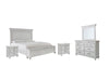 Kanwyn Queen Panel Bed with Storage with Mirrored Dresser and 2 Nightstands Huntsville Furniture Outlet
