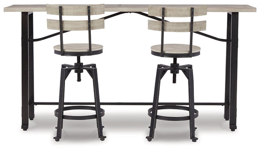 Karisslyn Counter Height Dining Table and 2 Barstools Huntsville Furniture Outlet