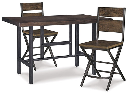 Kavara Counter Height Dining Table and 2 Barstools Huntsville Furniture Outlet