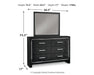 Kaydell King Upholstered Panel Bed with Mirrored Dresser and 2 Nightstands Huntsville Furniture Outlet