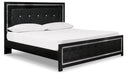 Kaydell King Upholstered Panel Bed with Mirrored Dresser and 2 Nightstands Huntsville Furniture Outlet