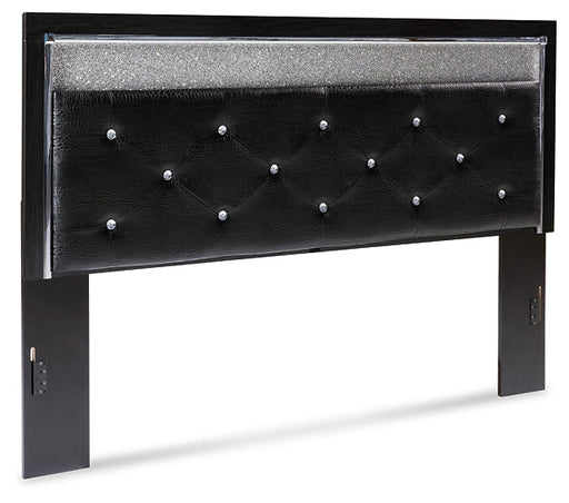 Kaydell King Upholstered Panel Headboard with Mirrored Dresser Huntsville Furniture Outlet
