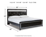 Kaydell King Upholstered Panel Platform Bed with Mirrored Dresser Huntsville Furniture Outlet
