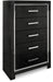Kaydell King Upholstered Panel Storage Bed with Mirrored Dresser, Chest and Nightstand Huntsville Furniture Outlet