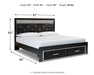 Kaydell King Upholstered Panel Storage Platform Bed with Mirrored Dresser Huntsville Furniture Outlet