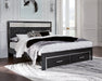 Kaydell King Upholstered Panel Storage Platform Bed with Mirrored Dresser and 2 Nightstands Huntsville Furniture Outlet