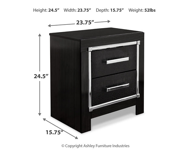 Kaydell King Upholstered Panel Storage Platform Bed with Mirrored Dresser and 2 Nightstands Huntsville Furniture Outlet