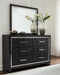 Kaydell King Upholstered Panel Storage Platform Bed with Mirrored Dresser and 2 Nightstands Huntsville Furniture Outlet
