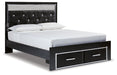 Kaydell Queen Upholstered Panel Storage Bed with Mirrored Dresser, Chest and Nightstand Huntsville Furniture Outlet