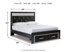 Kaydell Queen Upholstered Panel Storage Bed with Mirrored Dresser Huntsville Furniture Outlet