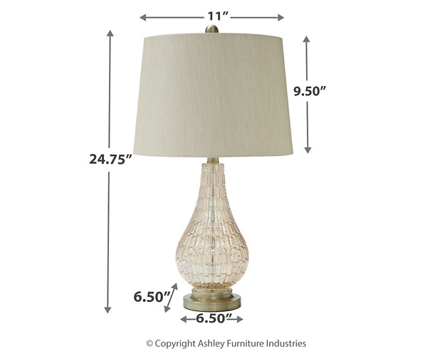 Latoya Glass Table Lamp (1/CN) Huntsville Furniture Outlet